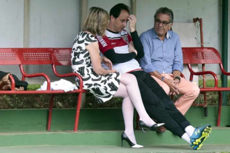 Rogerio Ceni e o Presidente Carlos MIguel Aidar - Treino do São Paulo (Foto: Ale Cabral/ LANCE!Press)