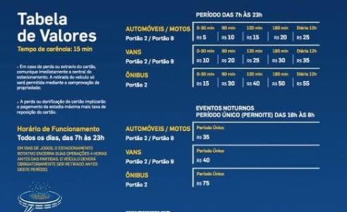 tabela de preços (Foto: Divulgação)