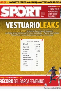 Capa do jornal "Sport" desta quinta (Foto: Reprodução/Twitter)