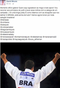 David Moura agradeceu o apoio em uma rede social (Foto: Reprodução)