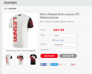 Uniforme de Lesnar está à venda