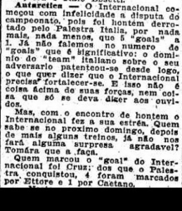 Palestra x Internacional