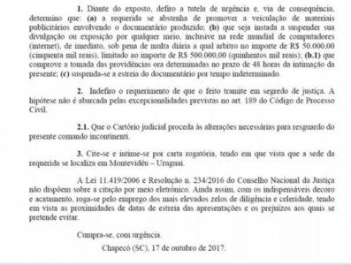 Decisão da Justiça é favorável ao pedido da Chapecoense