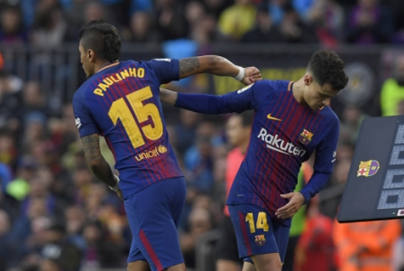 Paulinho (Barcelona): Paulinho entrou no lugar de Coutinho no fim do segundo tempo, efetuando apenas três passes no jogo e não participou muito devido ao pouco tempo disponÃvel para atuação.