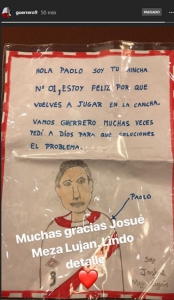 Carta escrita para Guerrero