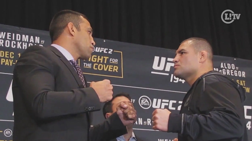 Encarada de Werdum e Velásquez (Foto: Reprodução/TV LANCE!)