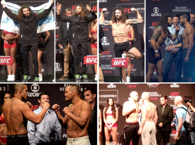 Clay Guida reagiu aos gritos da torcida e provocou Thiago Tavares. Astros mostram respeito (FOTOS Reprodução)