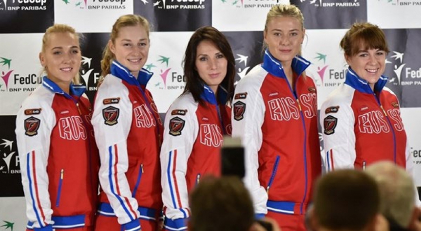 Equipe russa da Fed Cup em Praga