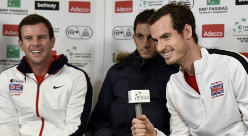 Andy Murray e equipe britânica. Crédito: Paul Zimmermann