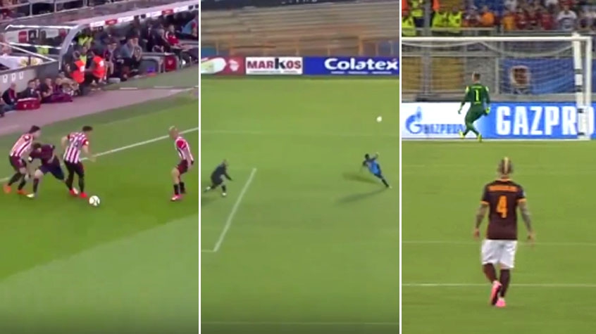 FRAME HOME - Gols que concorrem ao Prêmio Puskas - Messi, Wendell Lira e Florenzi (Fotos: Reprodução)