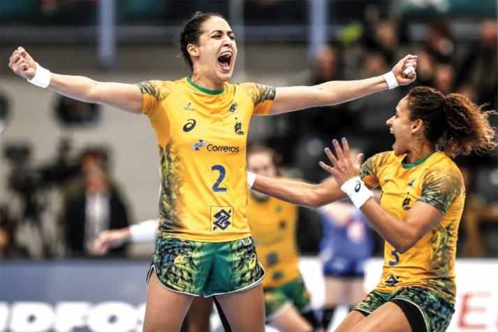 Handebol Feminino Brasil x França (foto:JONATHAN NACKSTRAND / AFP)