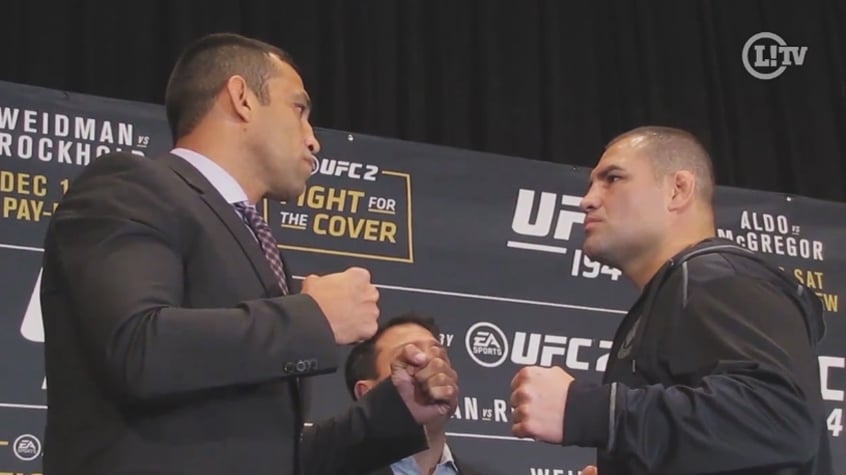 Encarada de Werdum e Velásquez (Foto: Reprodução/TV LANCE!)
