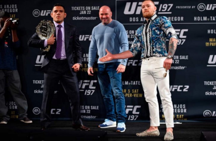 Rafael dos Anjos e Conor McGregor se encaram no UFC 197 (FOTO: Reprodução)