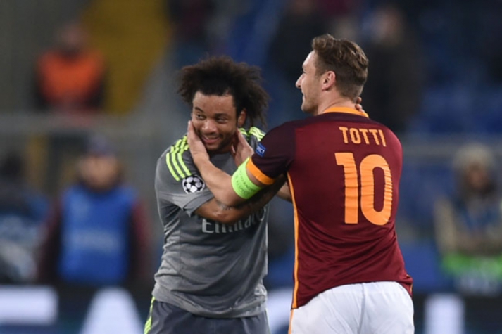 Marcelo e Totti - Roma x Real Madrid