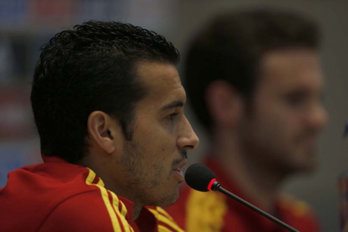 Pedro na coletiva da Espanha (Foto: Cleber Mendes/LANCE!Press)