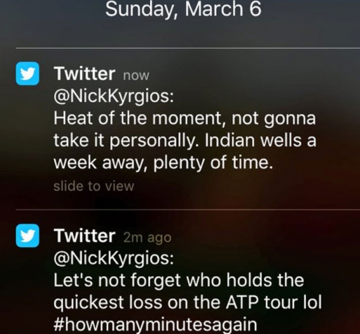 Tweet Kyrgios Tomic
