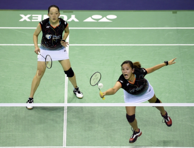 Eva Lee e Paula Lynn Obanana durante competição de Badminton (Foto: Divulgação / Badminton Photo)