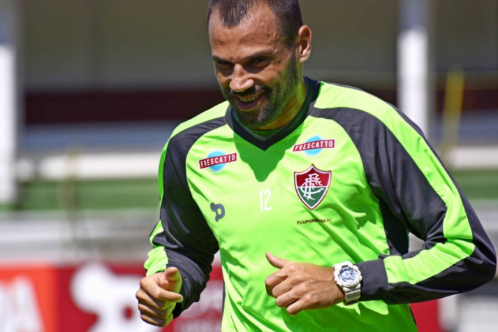 Diego Cavalieri - Fluminense treinando com a nova camisa