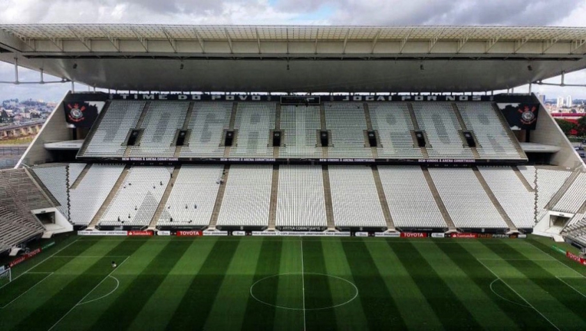 Mosaico da Arena Corinthians foi preparado nesta quarta-feira (Foto: Divulgação)