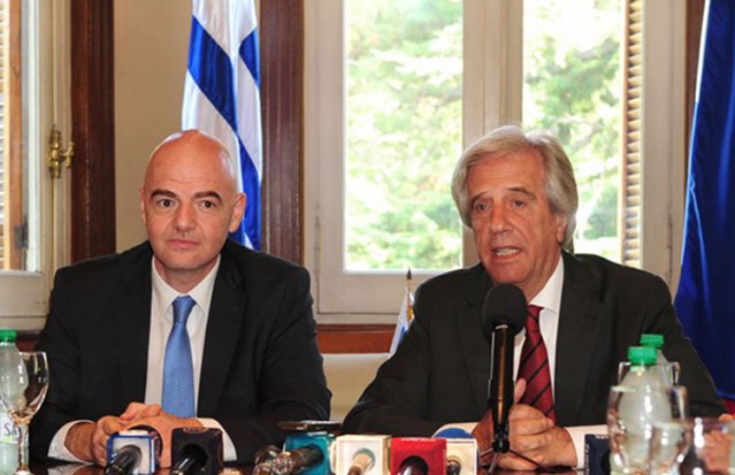 Tabaré Vázquez e Gianni Infantino (Foto: Divulgação / Fifa)