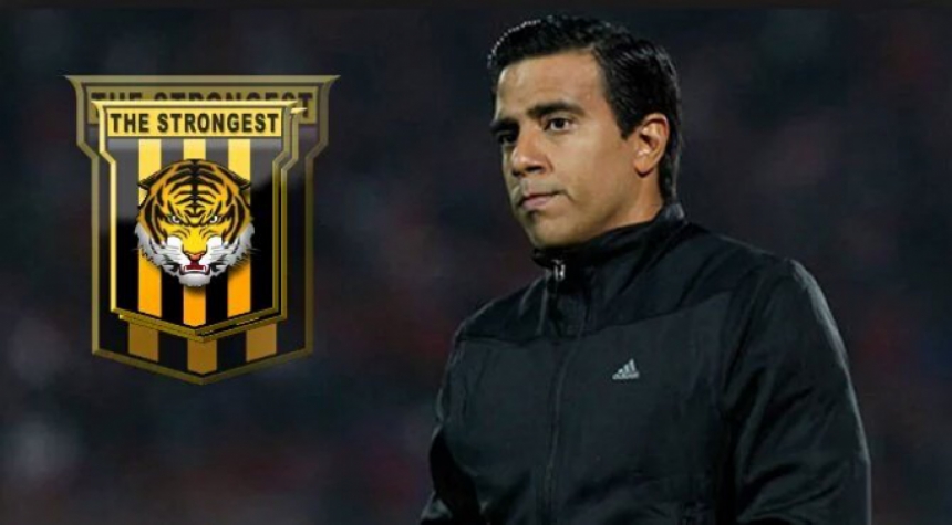 César FarÃas teve primeiro contato com o elenco do The Strongest nesta quarta-feira (Foto: Reprodução)