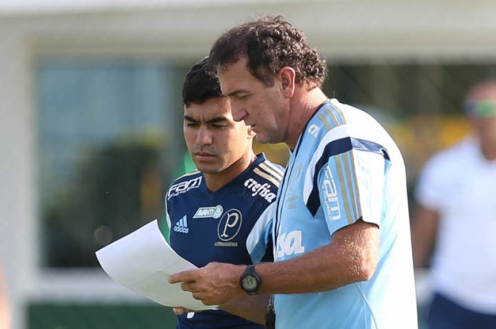 Dudu conversa com Cuca durante treino (FOTO: Cesar Greco/Palmeiras)