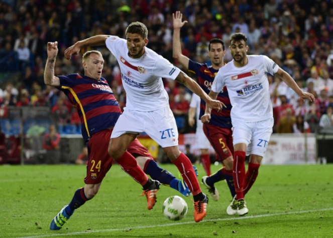 Mathieu e Carriço - Barcelona x Sevilla
