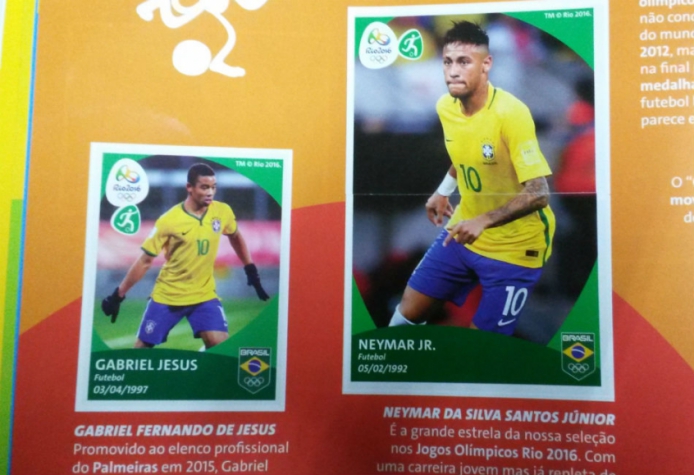 Gabriel Jesus e Neymar são alguns dos que estão no álbum (Foto: Reprodução)