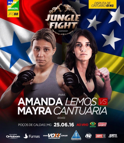 Amanda Lemos e Mayra Cantuária promovem revanche por cinturão no Jungle Fight 88