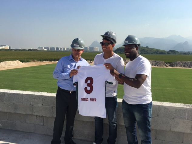 Thiago Silva no CT do Fluminense