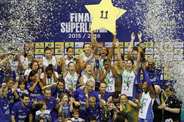 Rexona conquistou o 11º título na edição 15/16 da Superliga (Foto: Divulgação/CBV)