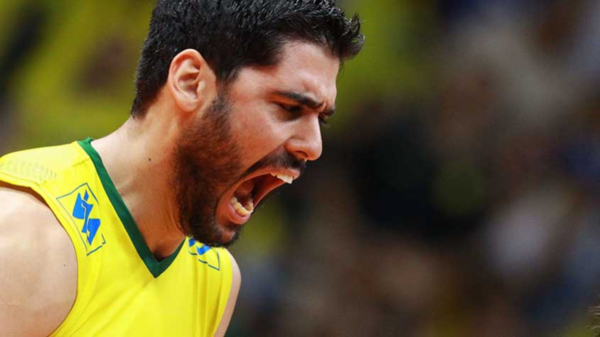 Evandro Guerra of Brazil shouts