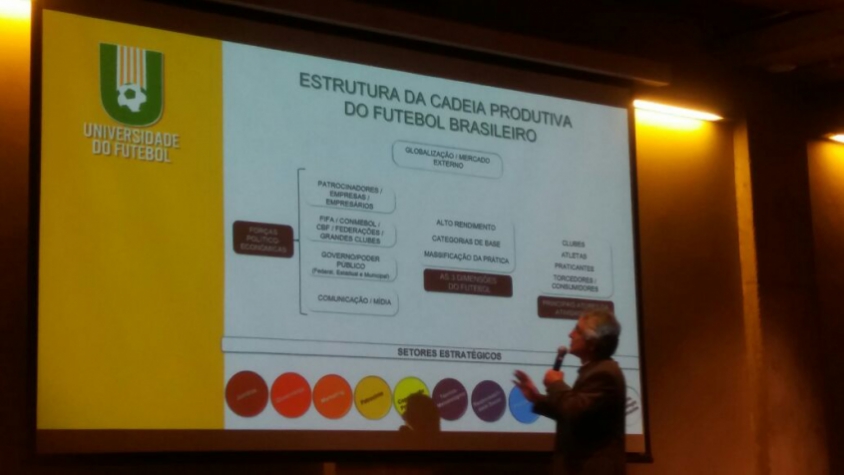 João Paulo Medina em evento de abertura do curso Gestão Técnica no Futebol (Foto: Melissa Gargalis)