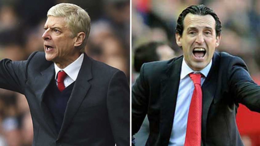 Arsene Wénger (Arsenal) x Unai Emery (PSG)