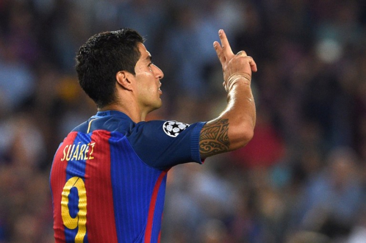 LuÃs Suárez marcou dois na goleada do Barcelona