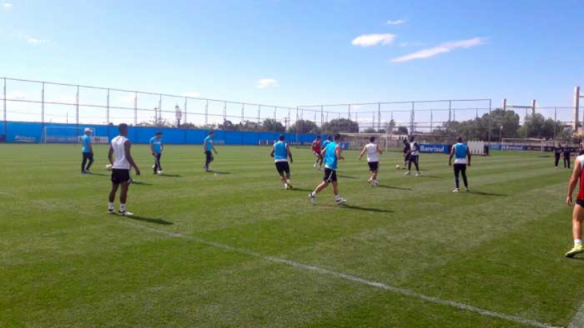 É o treino do Santos no CT do Grêmio