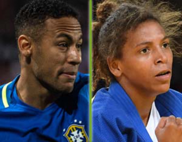Montagem - Neymar e Rafaela Silva