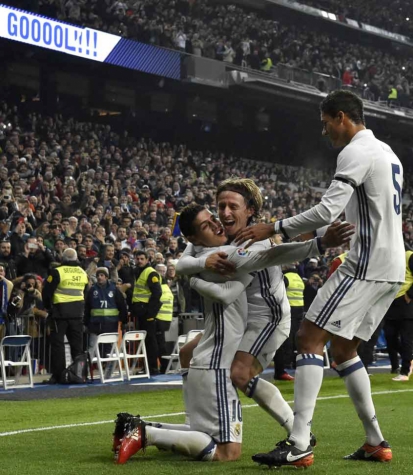 James RodrÃguez, Modric e Varane - Real Madrid x Sevilla