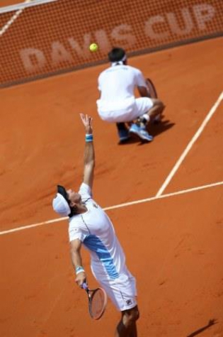 Carlos Berlocq e Leonardo Mayer na Copa Davis contra Simone Bolelli e Fabio Fognini