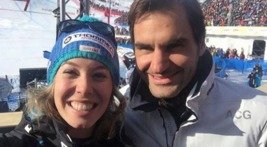 Federer e esquiadora Michelle Gisin