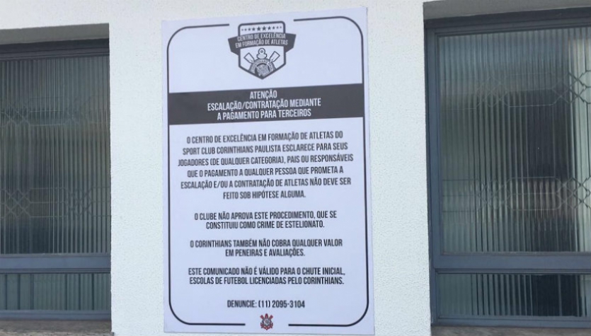 Contra crimes na base, Corinthians faz campanha e cobra por denúncias