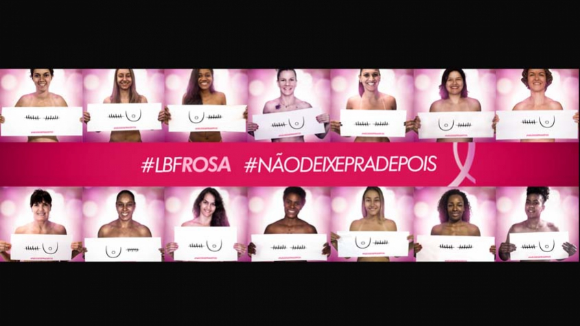 Atletas da LBF participam de campanha que faz alusão ao diagnóstico tardio do câncer de mama