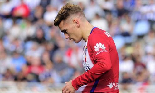 Griezmann fez o primeiro gol do Atlético de Madrid (Foto: Ander Gillenea / AFP)