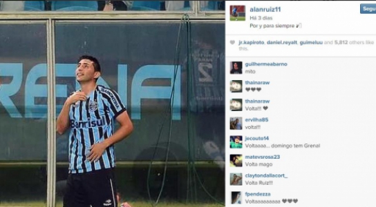 Alán Ruiz Grêmio (Reprodução/Instagram)