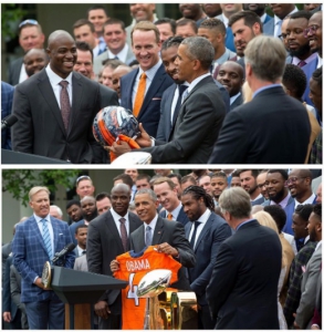 Obama + Broncos / Reprodução