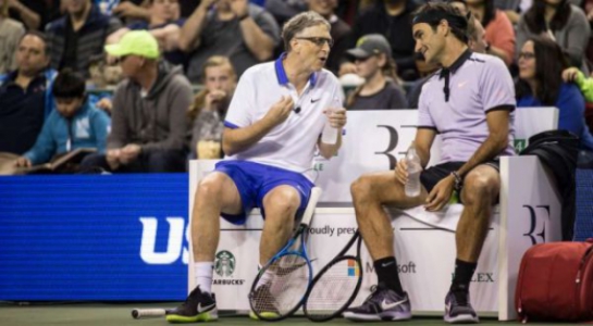 Federer e Bill Gates em partida beneficente