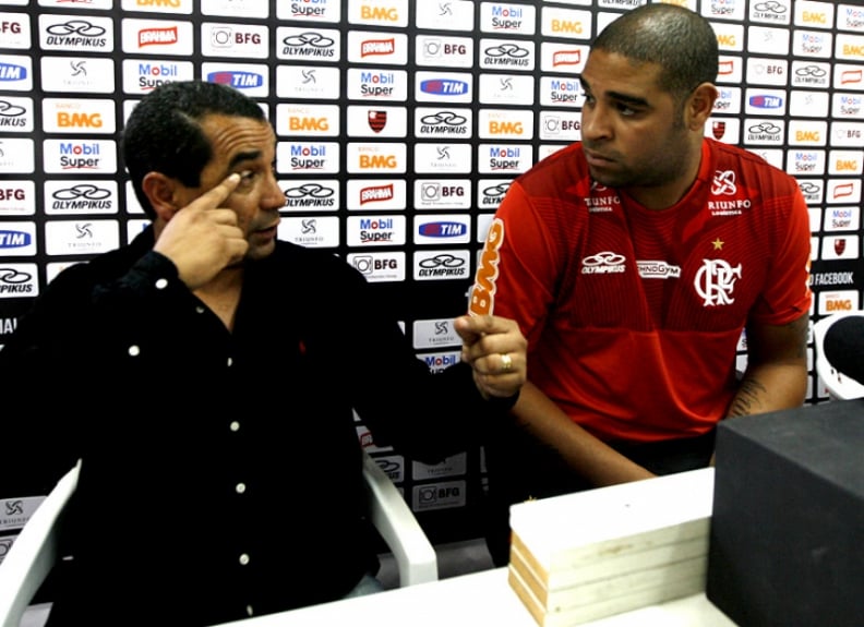 Zinho e Adriano - Flamengo (Foto: Paulo Sérgio)