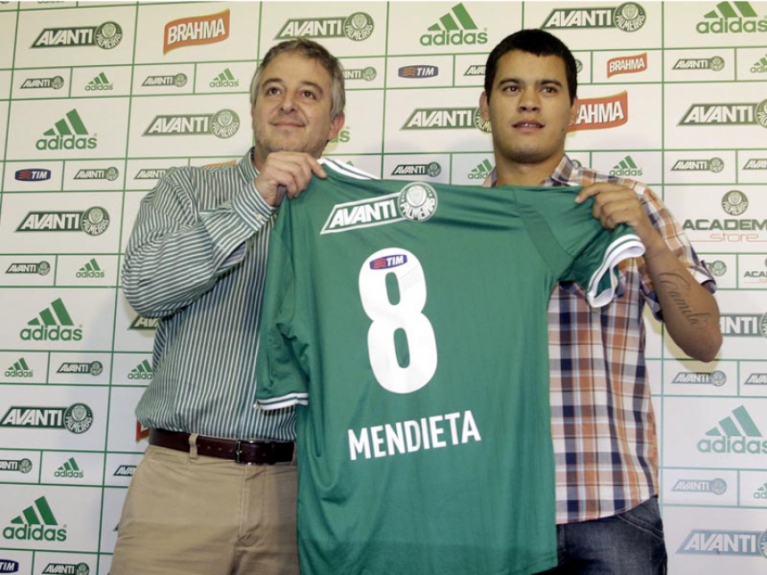 Apresentação de Mendieta no Palmeiras (Foto: Reginaldo Castro/LANCE!Press)