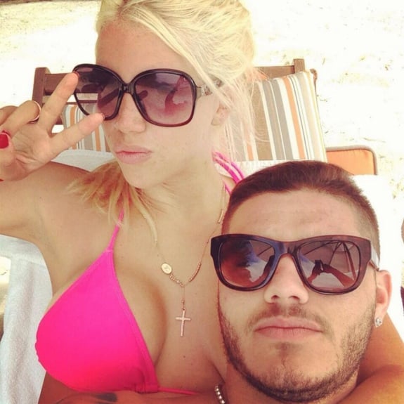 Atacante argentino e sua mulher, a modelo Wanda Nara