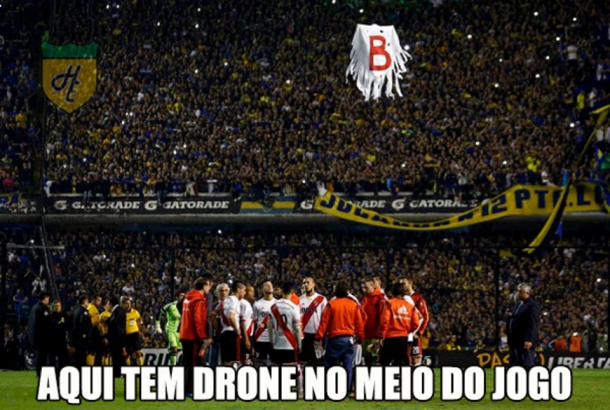 Na Europa não tem drone sobrevoando o campo com provocação ao rival